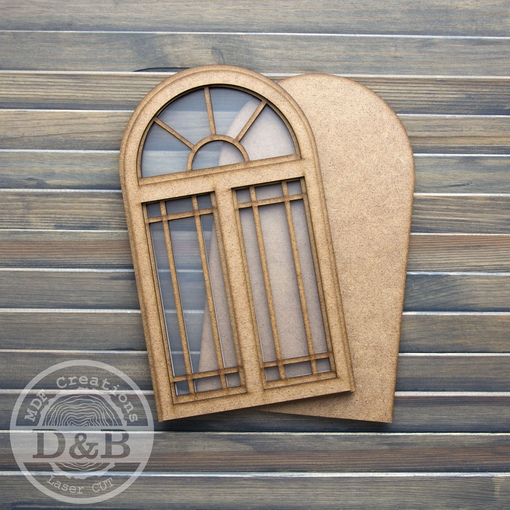 Заготовка для альбома Деревяшки и бумажки "Полукруглое окно"