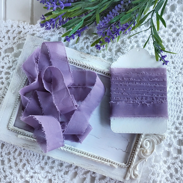 Лента "Искусственный шёлк" Пыльно-фиолетовая Узкая