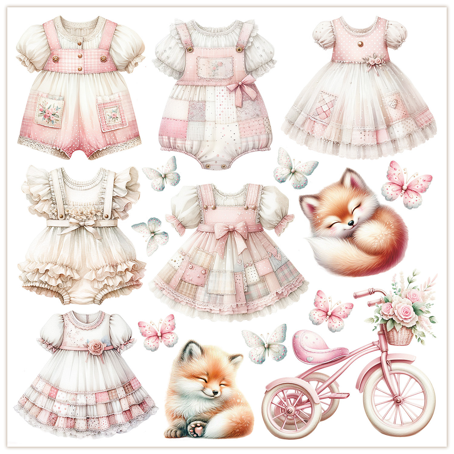 Бумага 20*20 LemonCraft «Cotton Candy» GIRL Elements&Basic (LC9-10)
