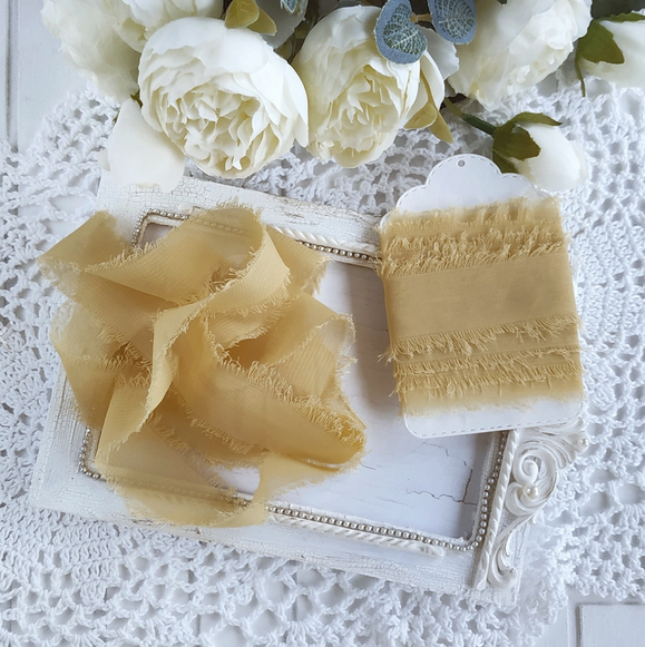 Лента "Искусственный шёлк" Медово-жёлтая Узкая