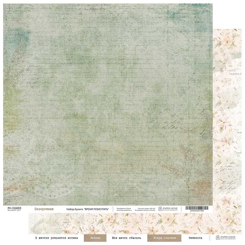 Бумага Paper Home "Время помечтать" Подорожник (PH16-3)