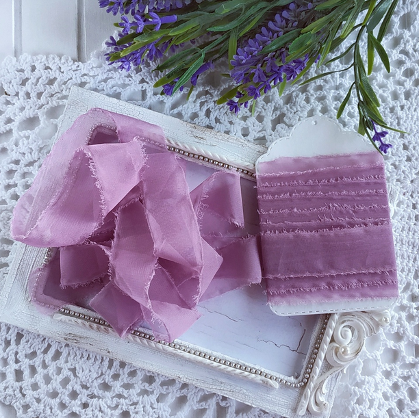 Лента "Искусственный шёлк" Нежная персидская сирень Узкая