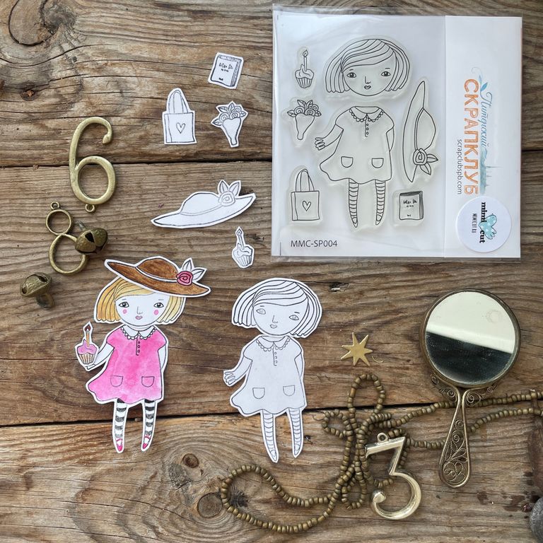 Набор штампов mimicut "Девочка-весна"