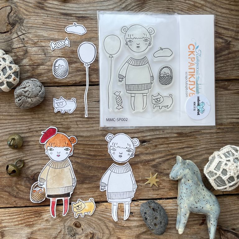 Набор штампов mimicut "Девочка-осень"