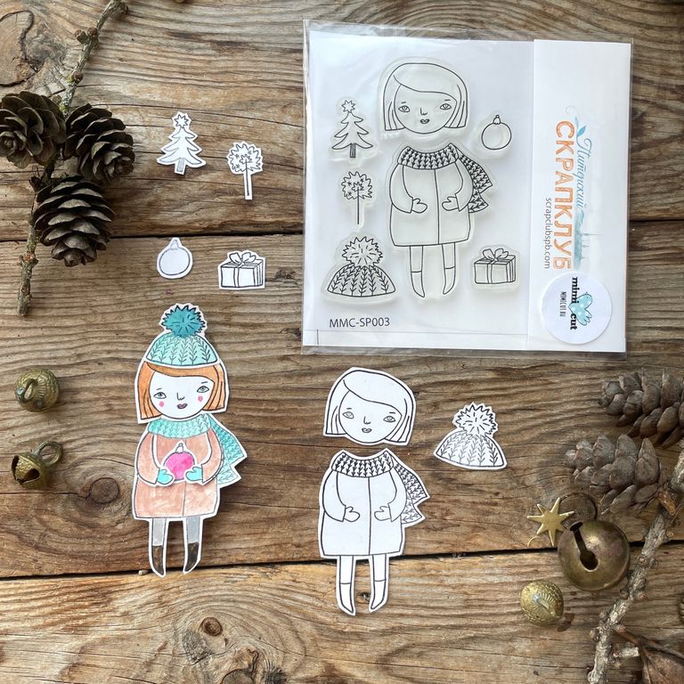 Набор штампов mimicut "Девочка-зима"