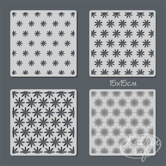 Набор трафаретов Katrin craft 15х15 Набор №1 (3 шт)