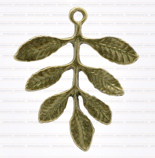 Подвеска металлическая "Веточка". Цвет античный бронзовый. (143)