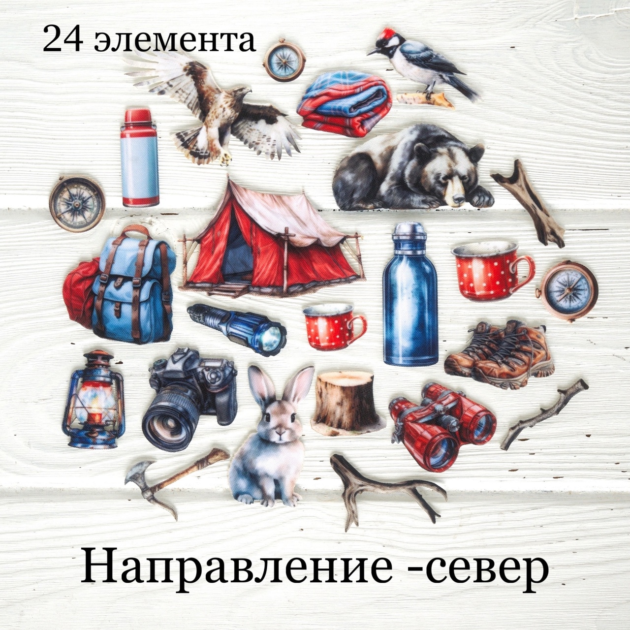 Набор тканевых высечек Rozeflowers "Направление - север"