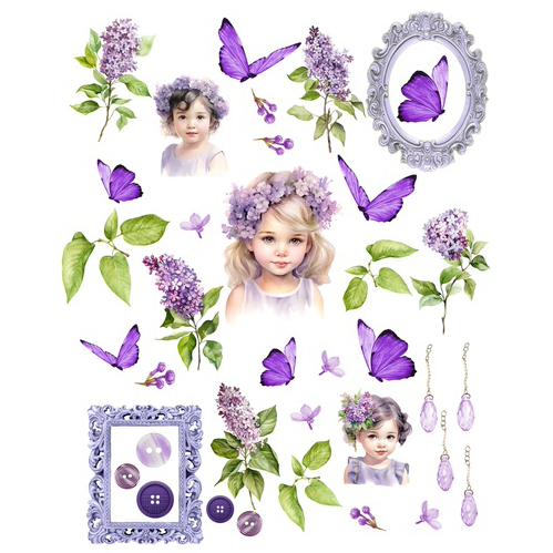 Набор тканевых высечек Mary Made "Сирень"