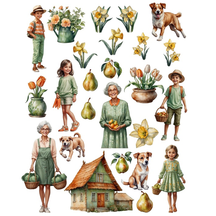 Набор тканевых высечек Mary Made "У бабушки 2"