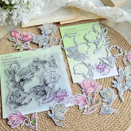 Набор штампов Agiart "Магнолии"