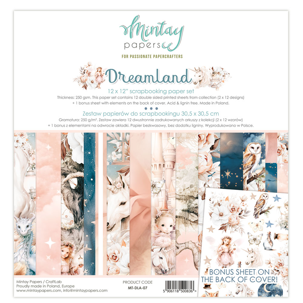 1/2 Набора бумаги 30,5 х 30,5см Mintay papers "Dreamland"