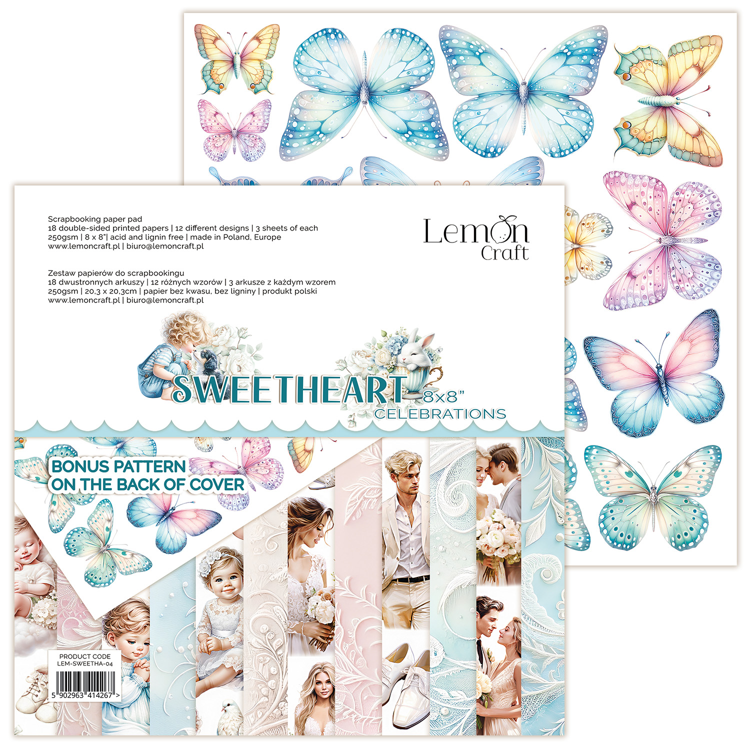 Набор бумаги 20 х 20 см LemonCraft «Sweetheart» Celebrations