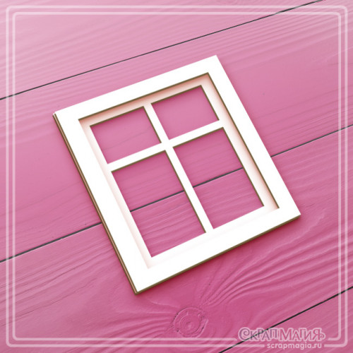 Чипборд Скрапмагия 3D "Окно большое" 75х80 мм