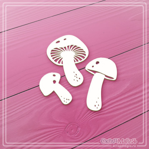 Чипборд Скрапмагия "Грибы" 3 эл