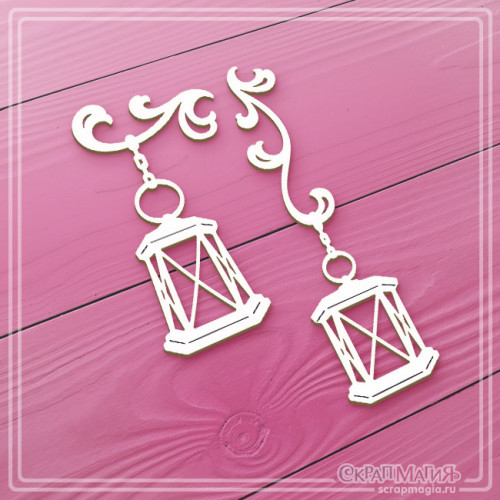 Чипборд Скрапмагия "Фонарики на завитках" 2 шт.