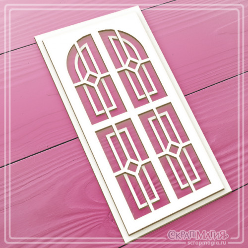 Чипборд Скрапмагия 3D "Дверь с витражами"