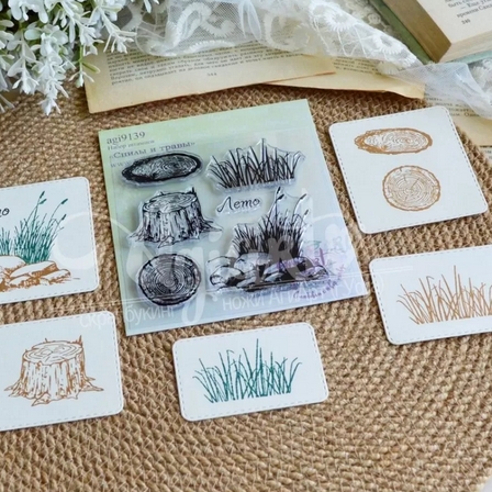 Набор штампов Agiart "Спилы и травы"