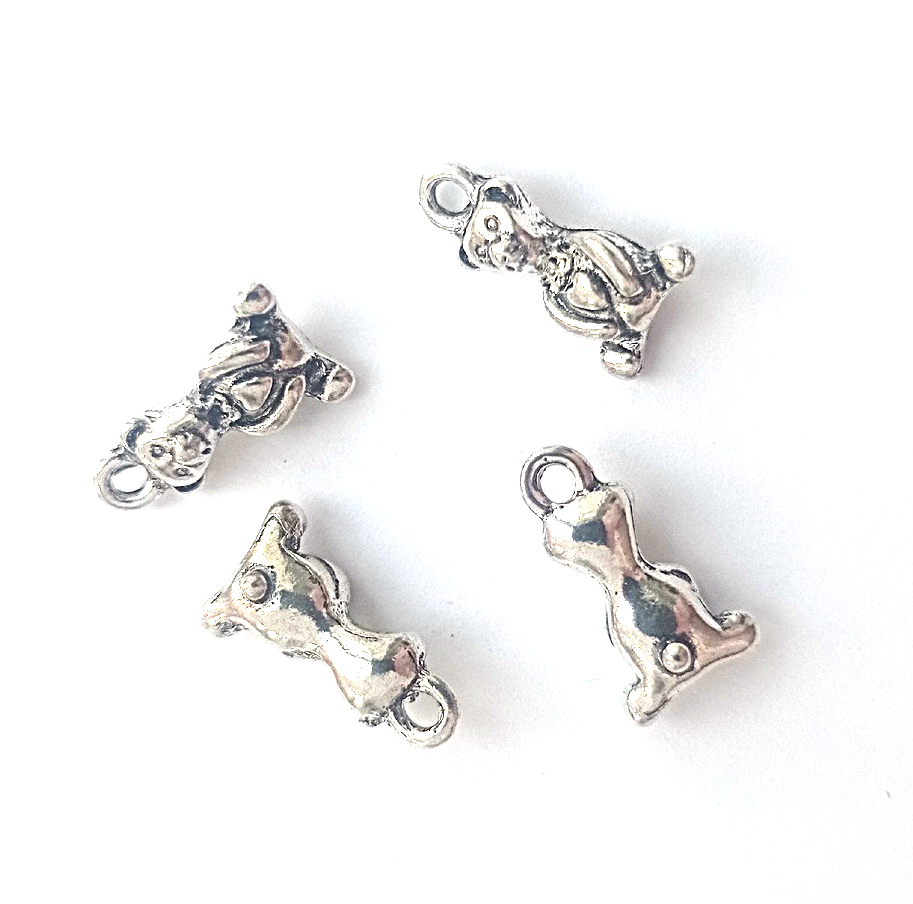 Подвеска металлическая "Мишка" Цвет серебряный (47)