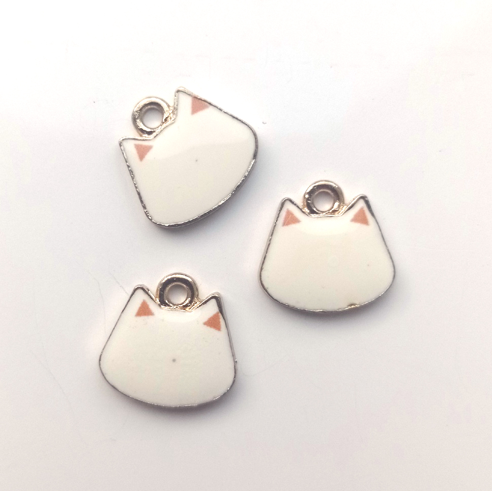 Подвеска металлическая с эмалью "Кошачья мордочка" (74)