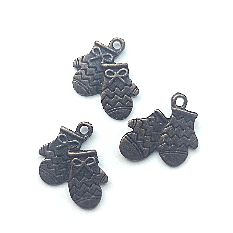 Подвеска металлическая "Варежки" Цвет бронза (256)