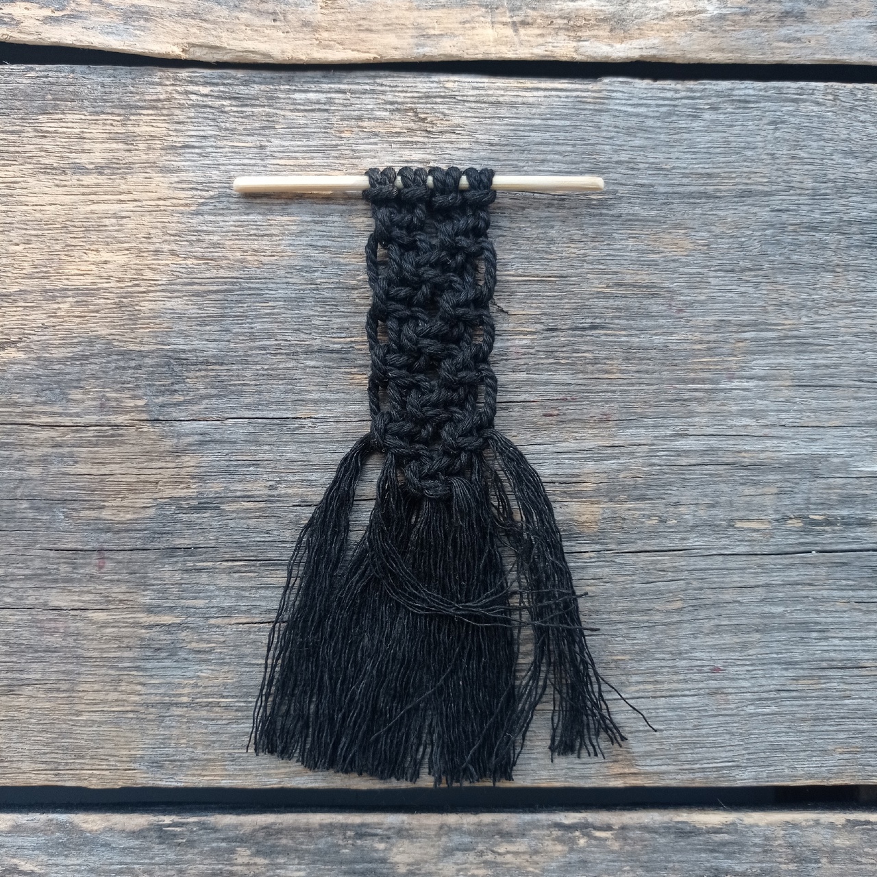 Макраме ручной работы Хлопок 100% Цвет Чёрный