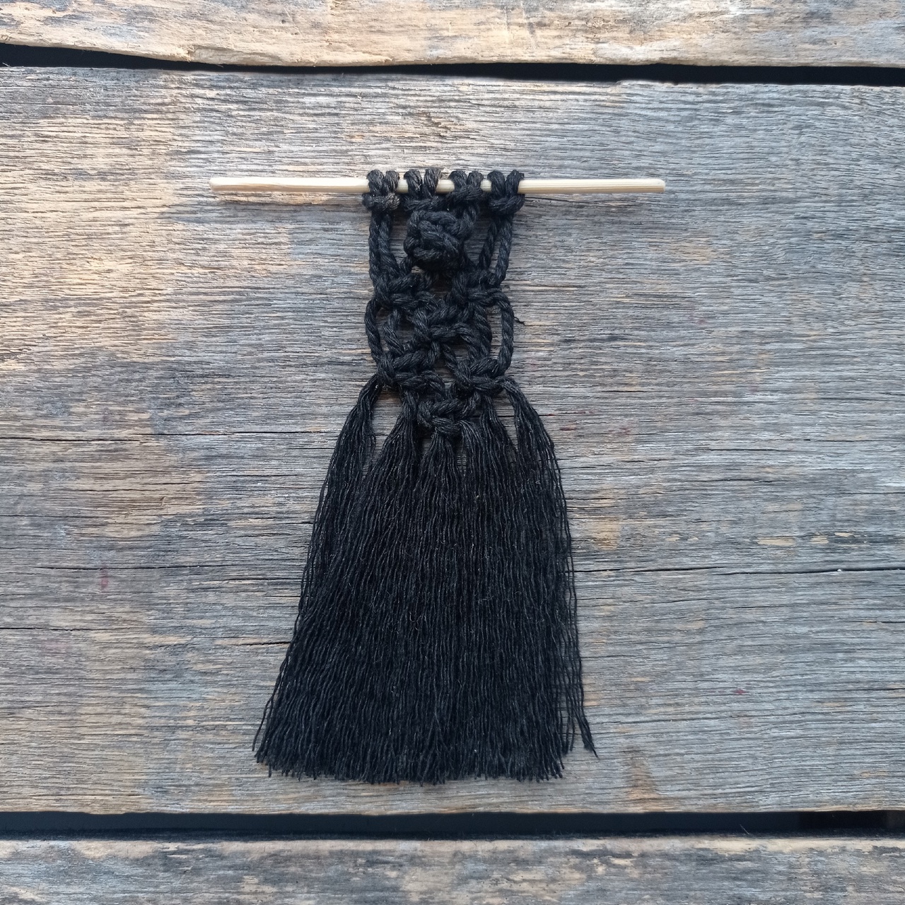 Макраме ручной работы с Узелком Хлопок 100% Цвет Чёрный
