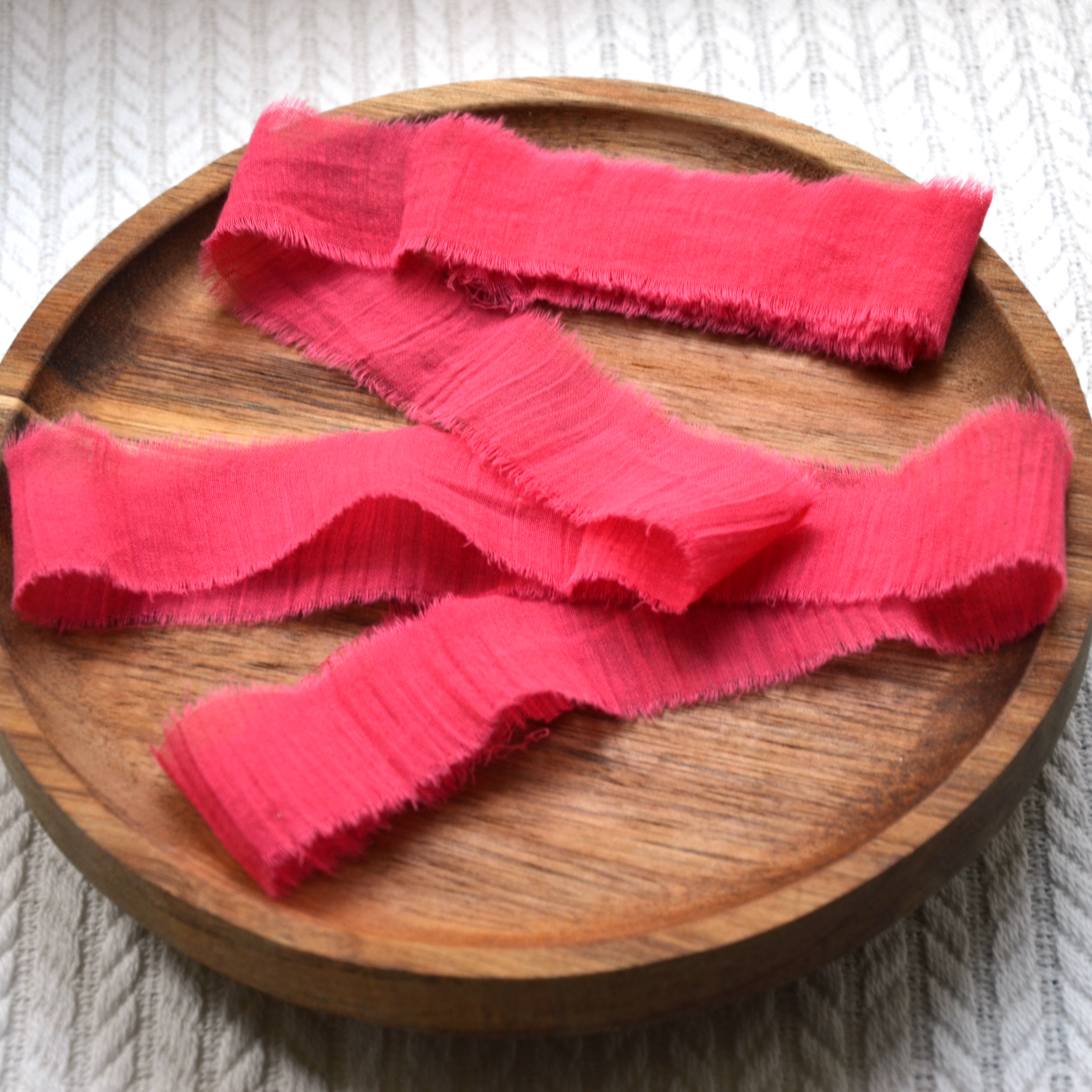 Хлопковая лента марлёвка 3,5см «Фуксия» Отрез 1,25см