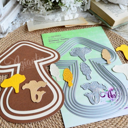 Ножи для вырубки Agiart базовые "Грибы"