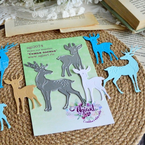 Ножи для вырубки Agiart "Семья оленья"