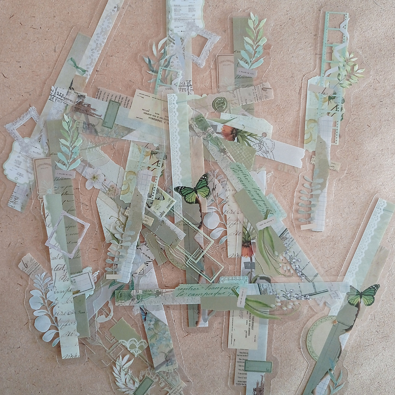 Набор ацетатных наклеек "Кластеры" Лес цвета весны