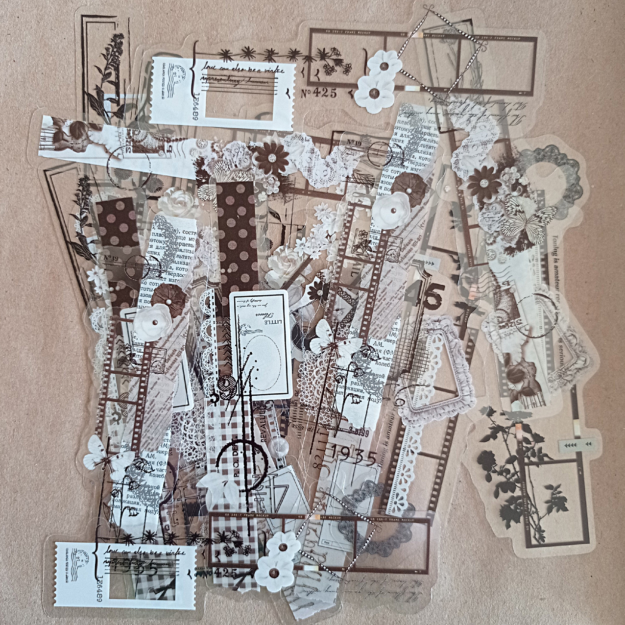 Набор ацетатных наклеек "Кластеры" Романтика цвета воспоминаний