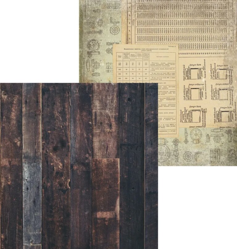 Бумага Scrapodelie "Мой герой” Чертёж и деревяшки (SCR129-1)