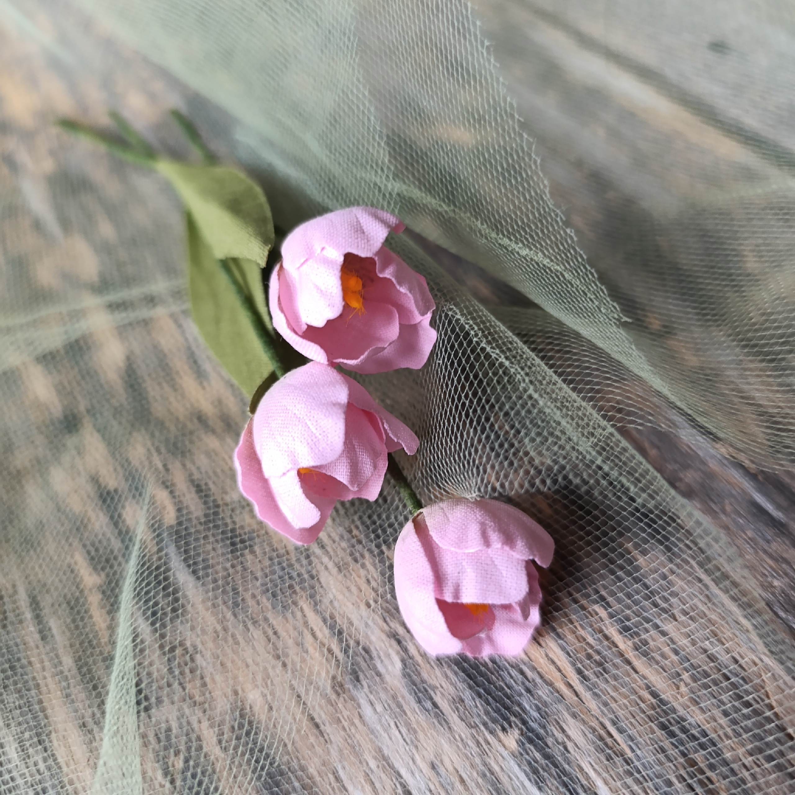 Тюльпан из ткани от Юли Черновой Розовый