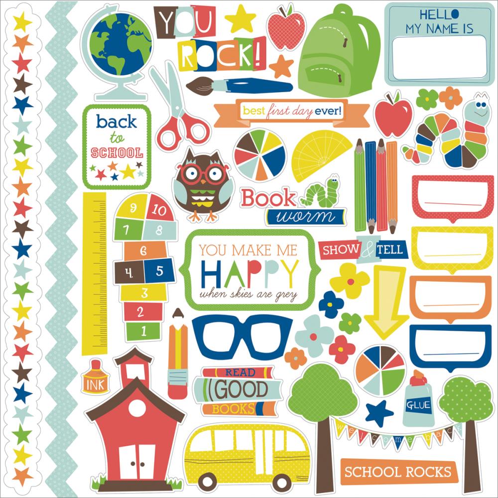 Картонные наклейки Echo Park "Paper & Glue", 30 х 30 см