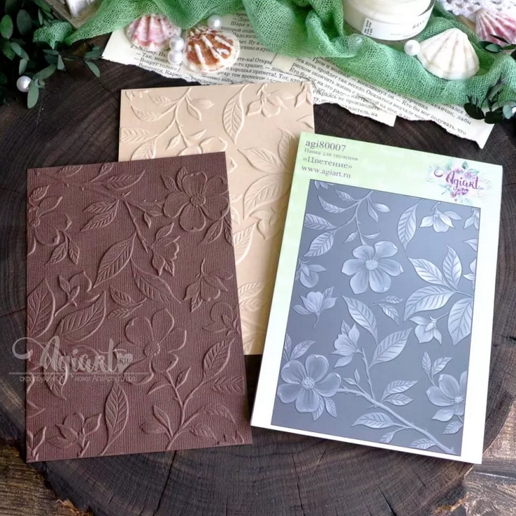Папка для тиснения 3D Agiart "Цветение"