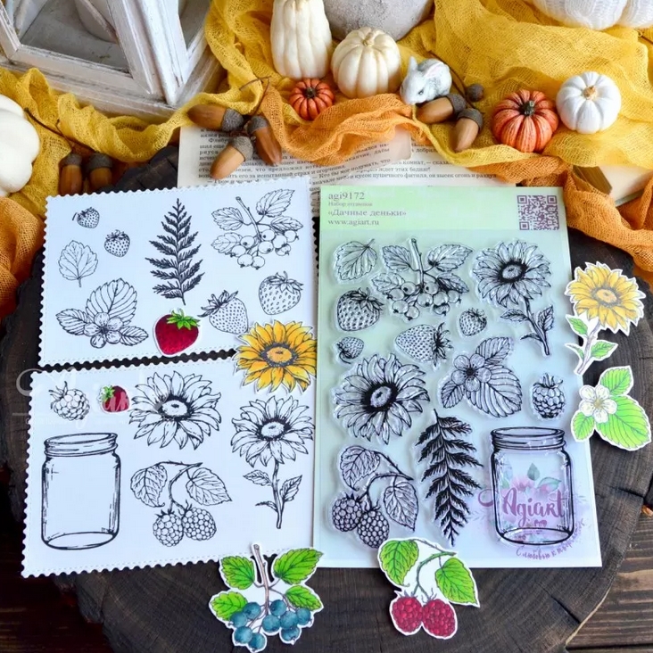 Набор штампов Agiart "Дачные деньки"