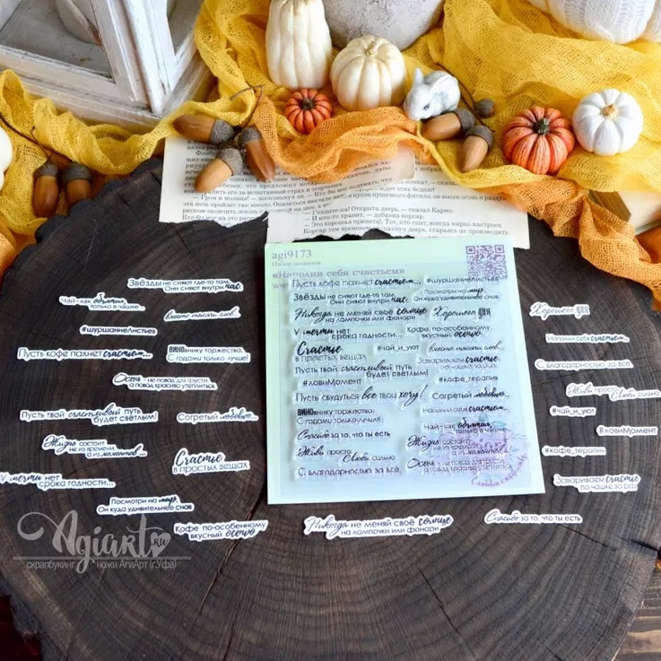 Набор штампов Agiart "Наполни себя счастьем"