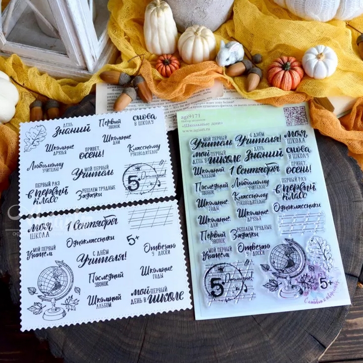 Набор штампов Agiart "Школьные дни"