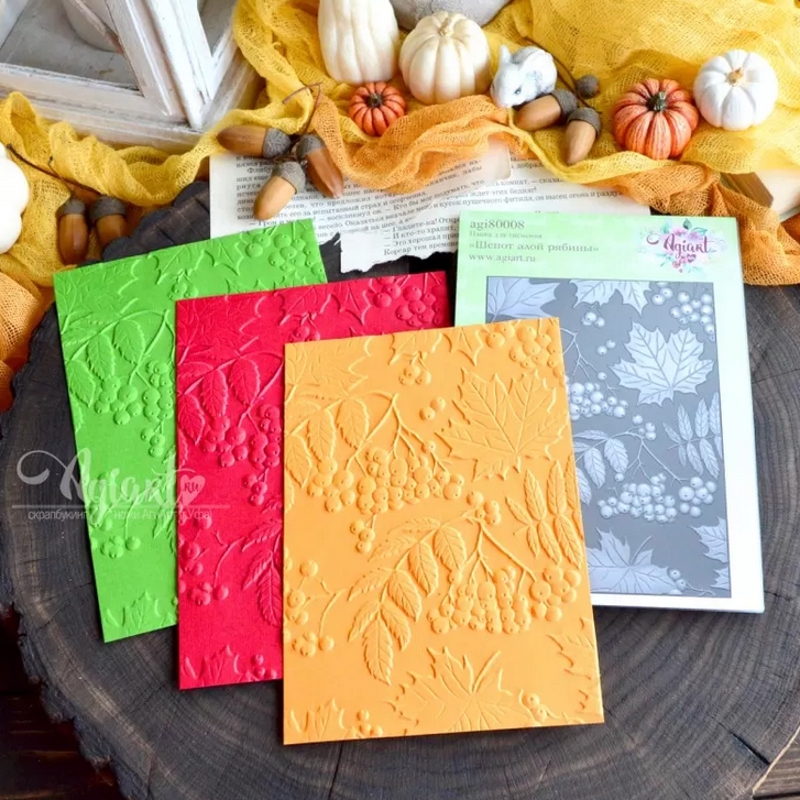 Папка для тиснения Agiart 3D "Шепот алой рябины"
