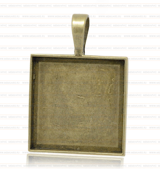 Камео квадратное 25 мм. Цвет античный бронзовый