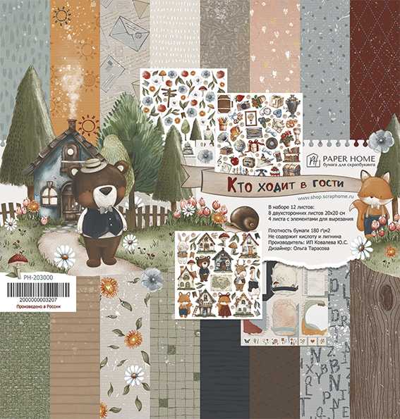 Набор бумаги Paper Home 20 х 20 см "Кто ходит в гости"