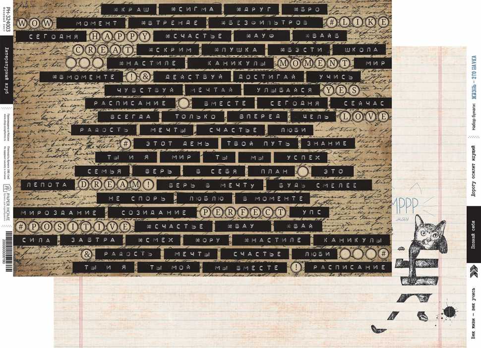 Бумага Paper Home "Жизнь - это наука" Литературный клуб (PH25-3)