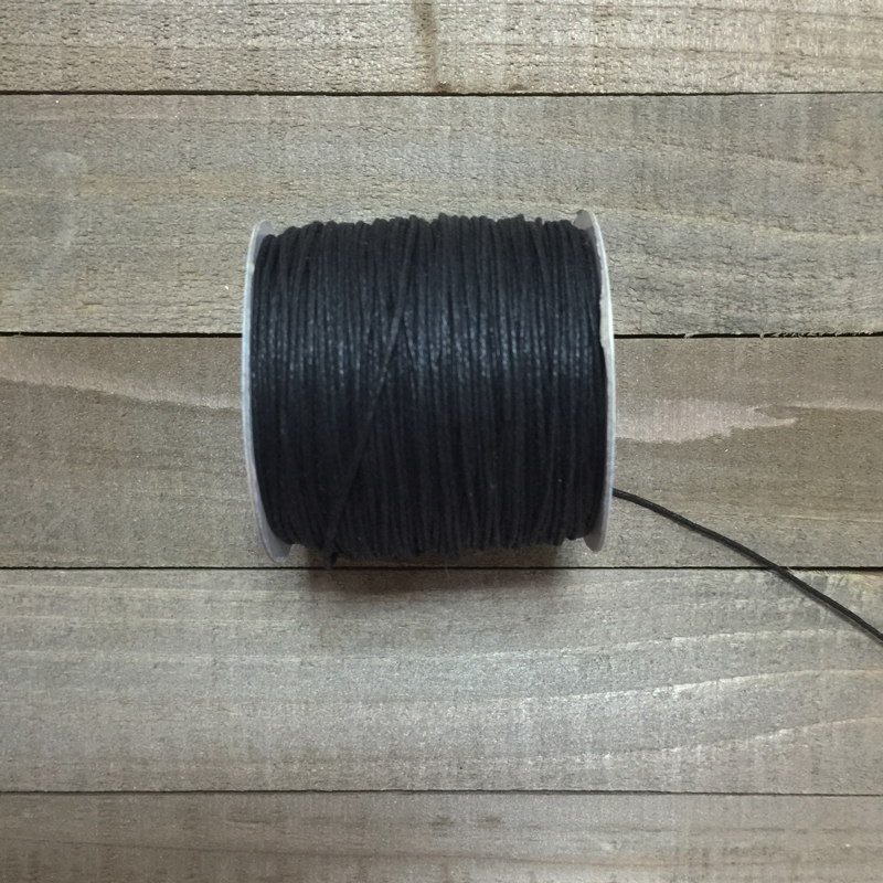 Вощённый шнур 1 мм. Цвет чёрный