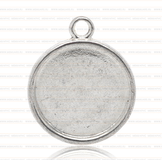 Камео круглое 20 мм. Цвет серебряный (158)