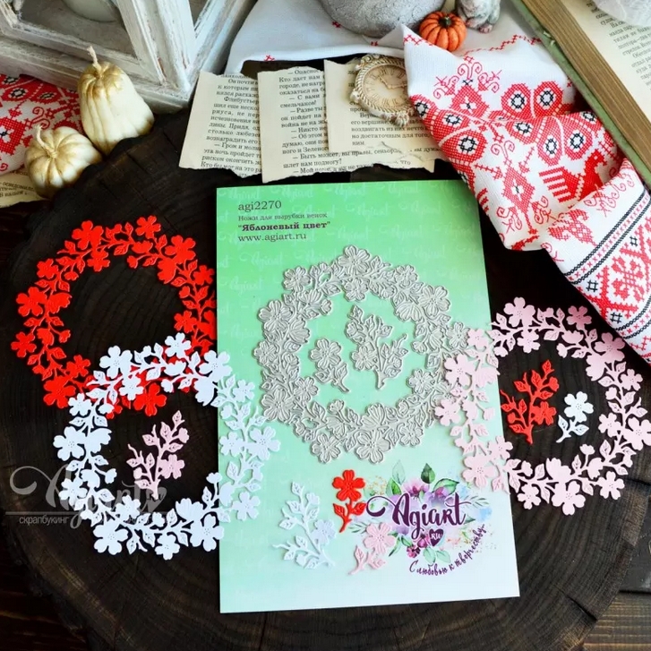 ПРЕДЗАКАЗ до 22.02 Ножи для вырубки Agiart венок "Яблоневый цвет"