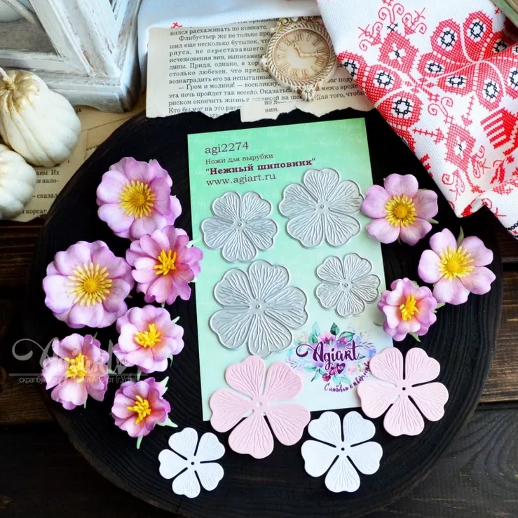 ПРЕДЗАКАЗ до 22.02 Ножи для вырубки Agiart венок "Нежный шиповник"