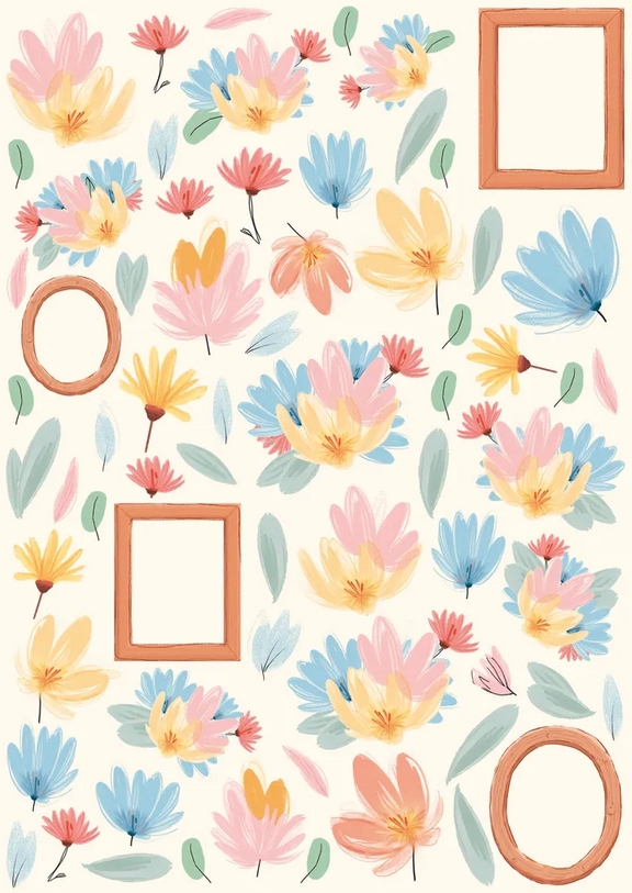 В ПУТИ до 5.04 Бумага Scrapodelie А4 "Пойдем гулять!" Цветы и рамки