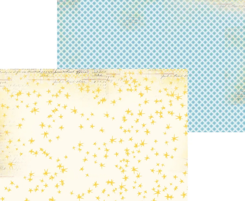 В ПУТИ до 5.04 Бумага Scrapodelie А4 "Пойдем гулять!" Жёлтые звёзды и Голубые ромбы