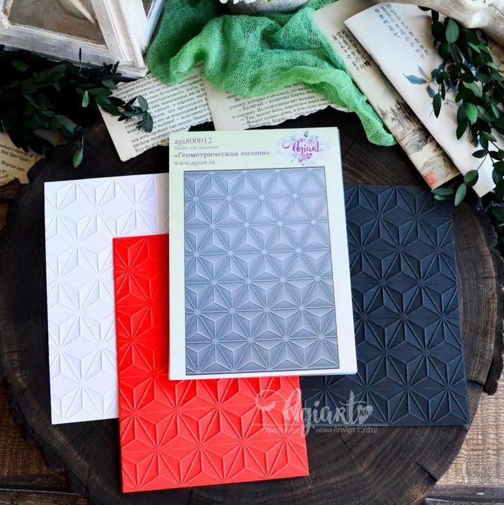 ПРЕДЗАКАЗ до 19.04 Папка для тиснения 3D Agiart "Геометрическая поэзия"
